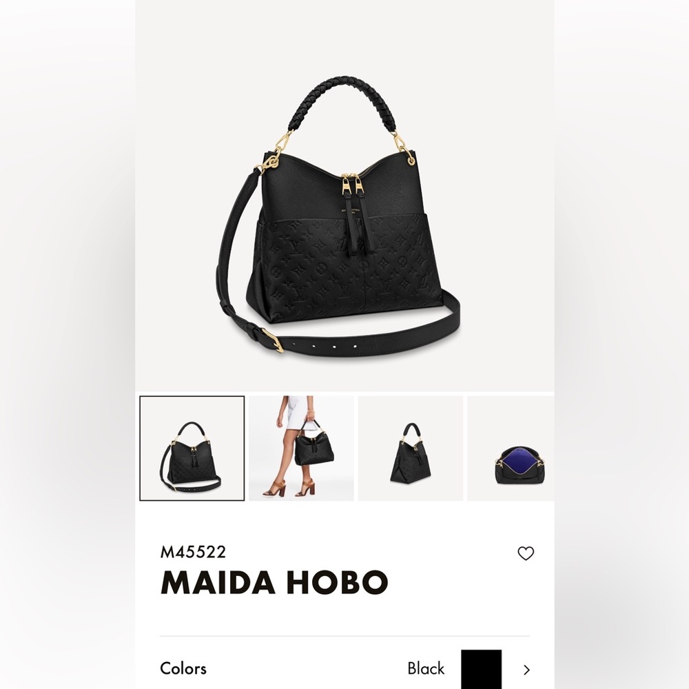 Maida Hobo Monogram Empreinte Noir Leather LIKE NEW 🖤 - Picture 2 of 16